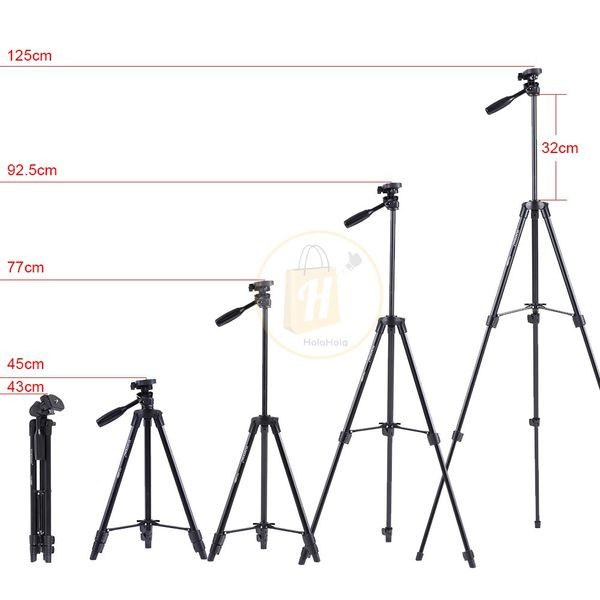 Chân máy ảnh, điện thoại Tripod 5208 cao tối đa 125cm - tặng kèm remote