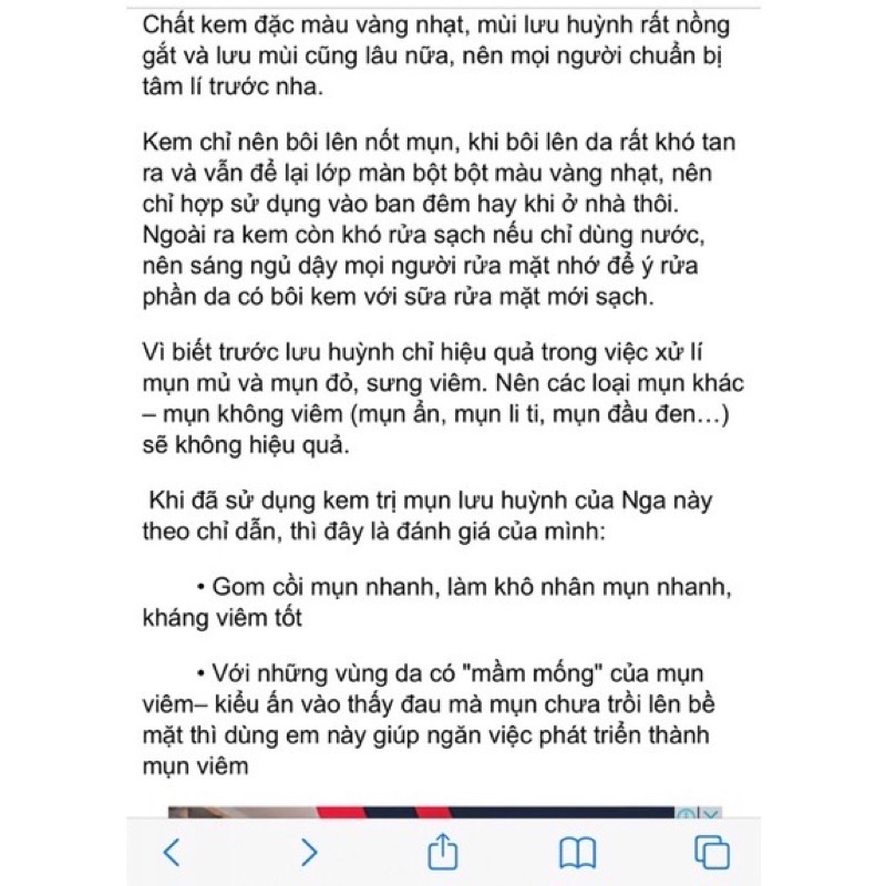 Kem chuyên mụn bọc, trứng cá lưu huỳnh Cephar Nga