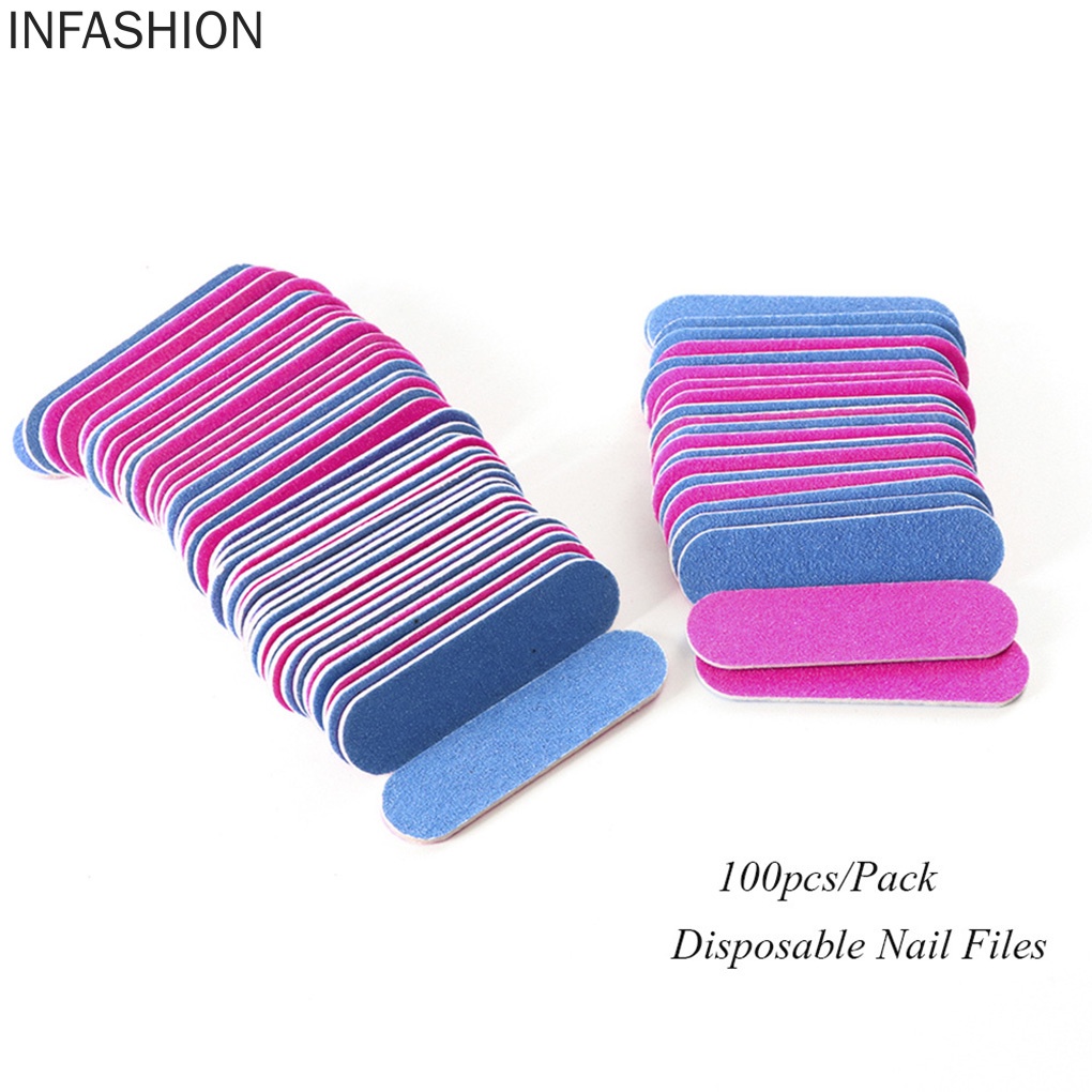 [Hàng mới về] 100 Cây dũa móng tay hai mặt chuyên nghiệp