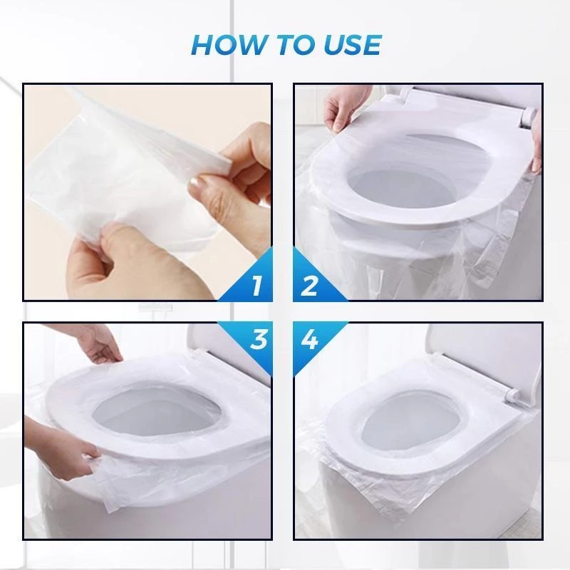 Bộ 10 Tấm Lót Bồn Cầu Di Động Chống Nước Dùng Một Lần