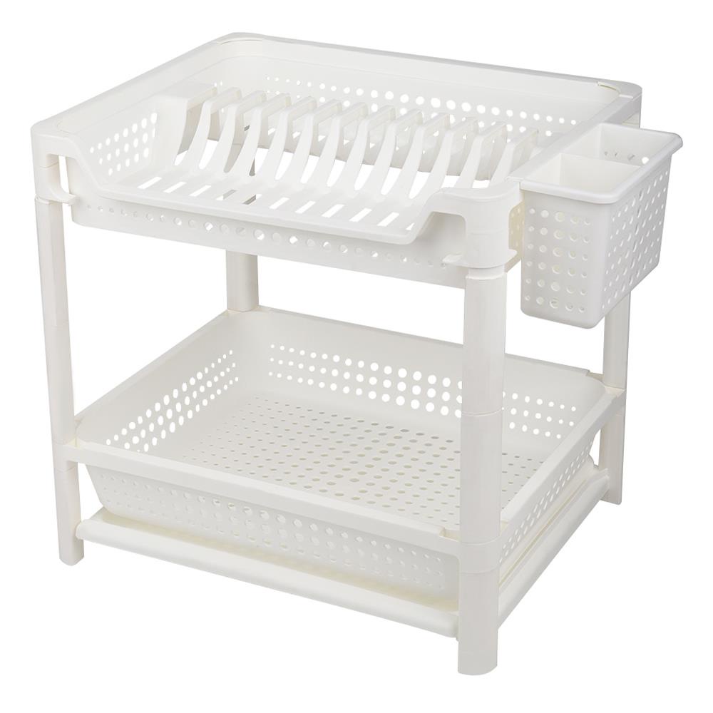HomeBase KECH Kệ nhựa 2 tầng để chén dĩa có ngăn chứa nước Thái Lan HH-1796 W35.7xD51.8xH41.5cm