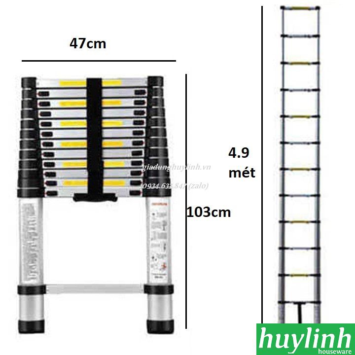 Thang nhôm rút đơn Nikita R49 - 4.9 mét