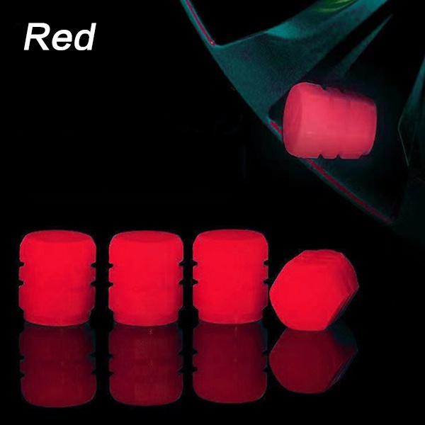 Set 4 Nắp Van Bánh Xe Dạ Quang Chống Bụi Thông Dụng