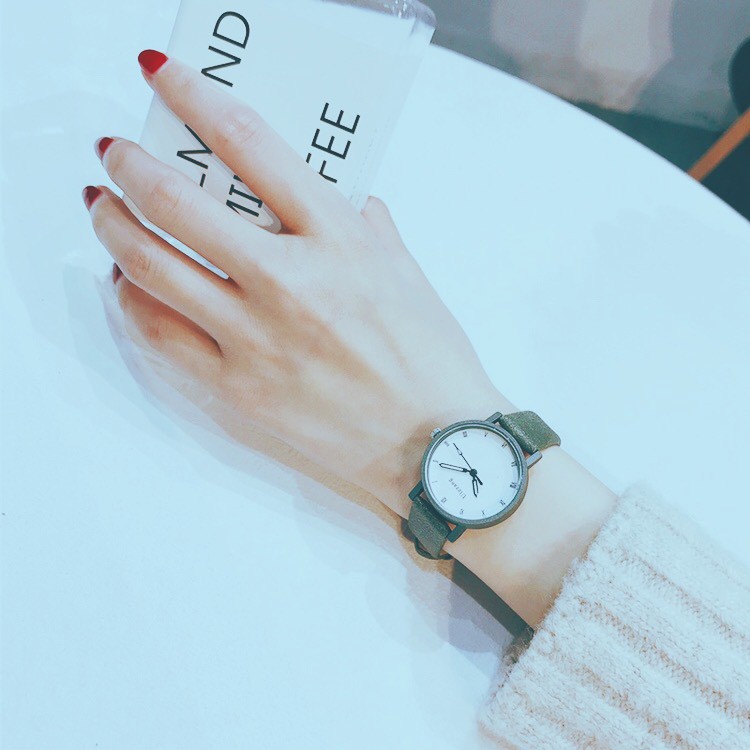 ĐỒNG HỒ NỮ ULZZANG DÂY DA KÈM ẢNH THẬT
