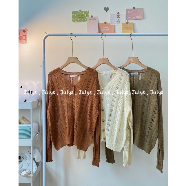 Áo cardigan len dệt mỏng cài cúc (ảnh thật shop chụp kèm video)