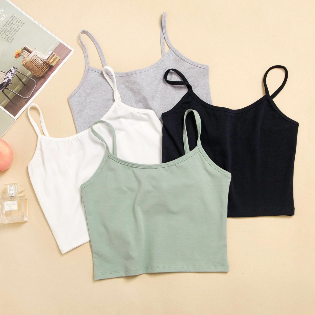 ÁO CROPTOP 2 DÂY TRƠN CÁ TÍNH JOM | BigBuy360 - bigbuy360.vn