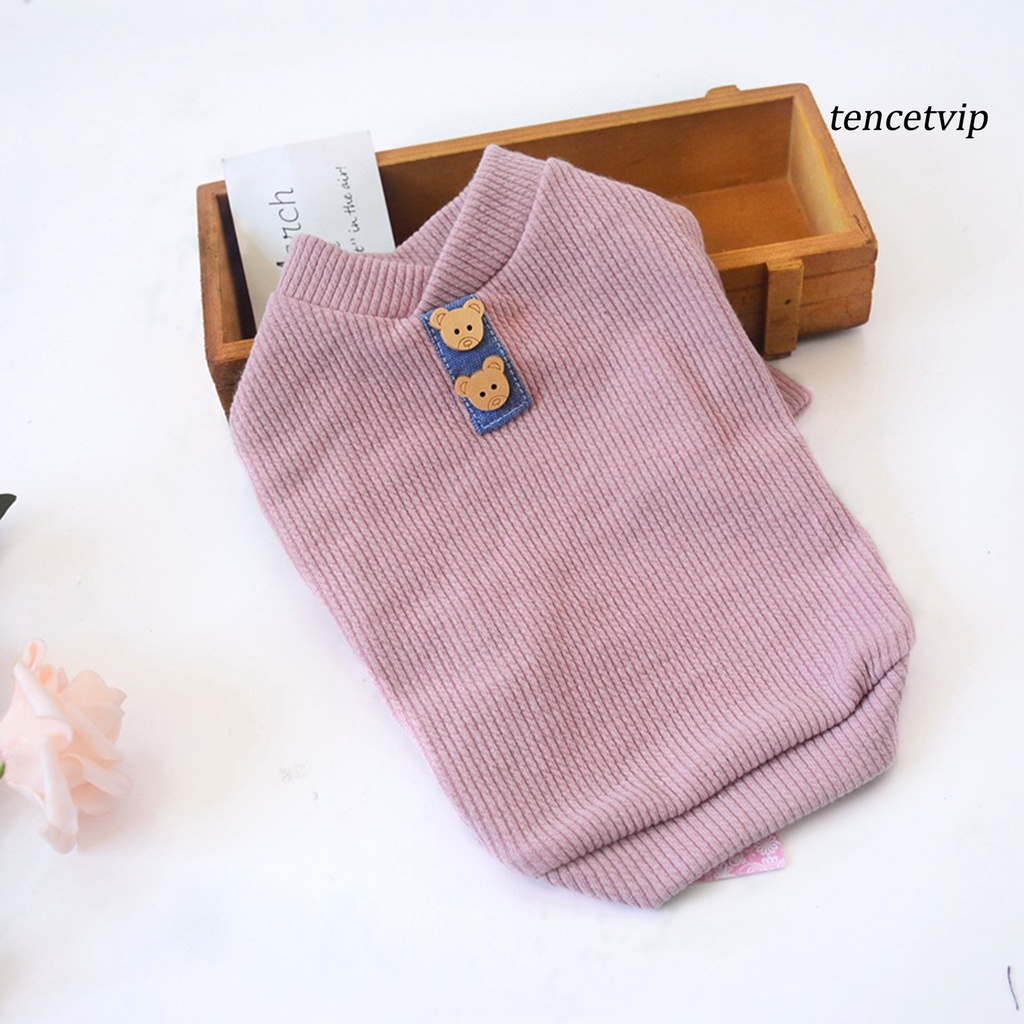 Áo Sweater Cotton Tay Dài Màu Sắc Xinh Xắn Cho Thú Cưng