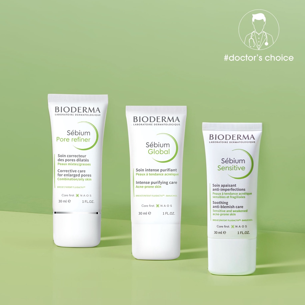 Kem dưỡng giảm mụn Bioderma Sébium Global 5ml/30ml chuyên sâu cho da mụn nhẹ đến vừa
