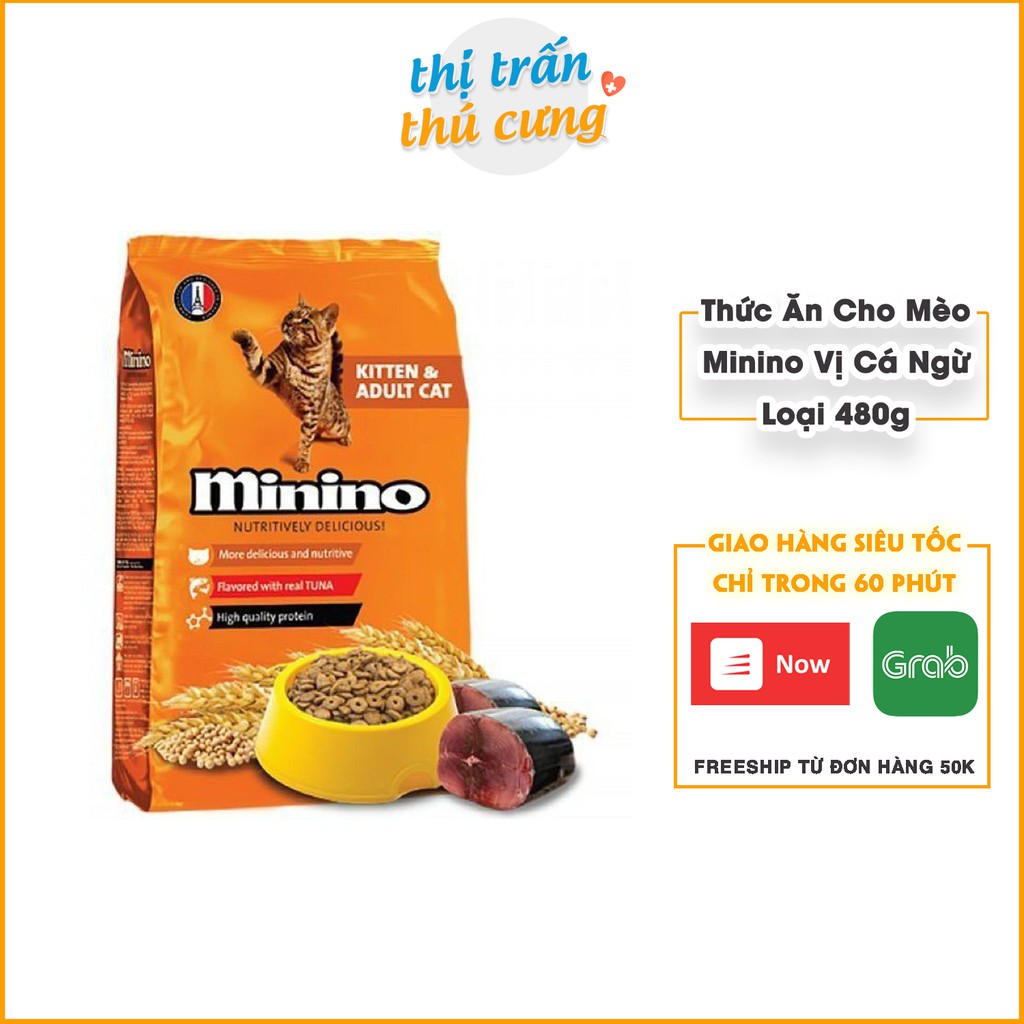 Thức Ăn Hạt Cho Mèo Lớn Minino Tuna - Vị Cá Ngừ 480g