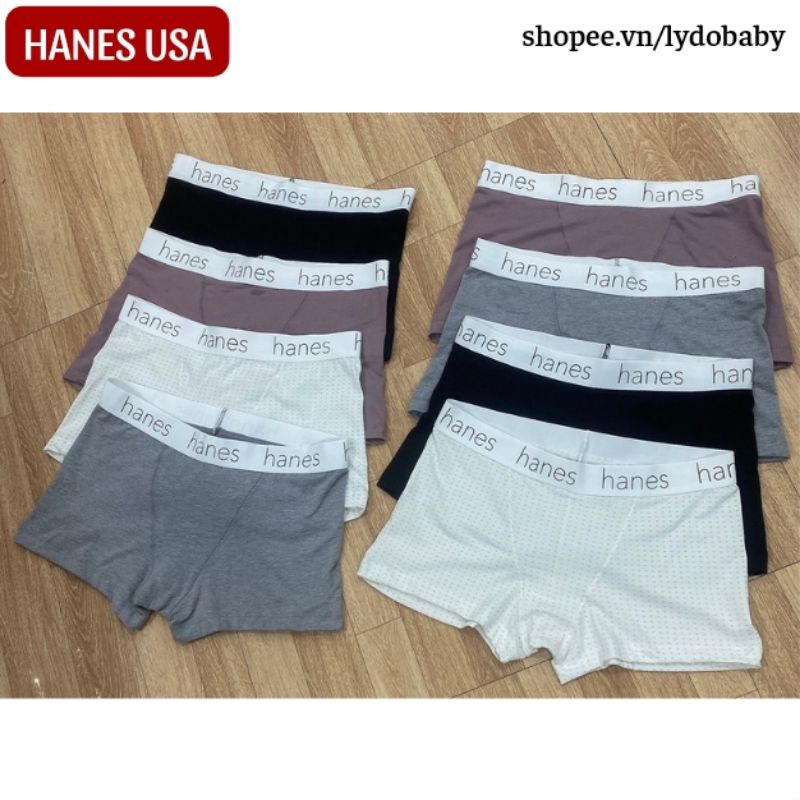 Quần lót nữ boxer HANES USA chất cotton mềm nhẹ thoáng mát hàng xuất dư (1 cái giao màu ngẫu nhiên) có bigsize 90kg