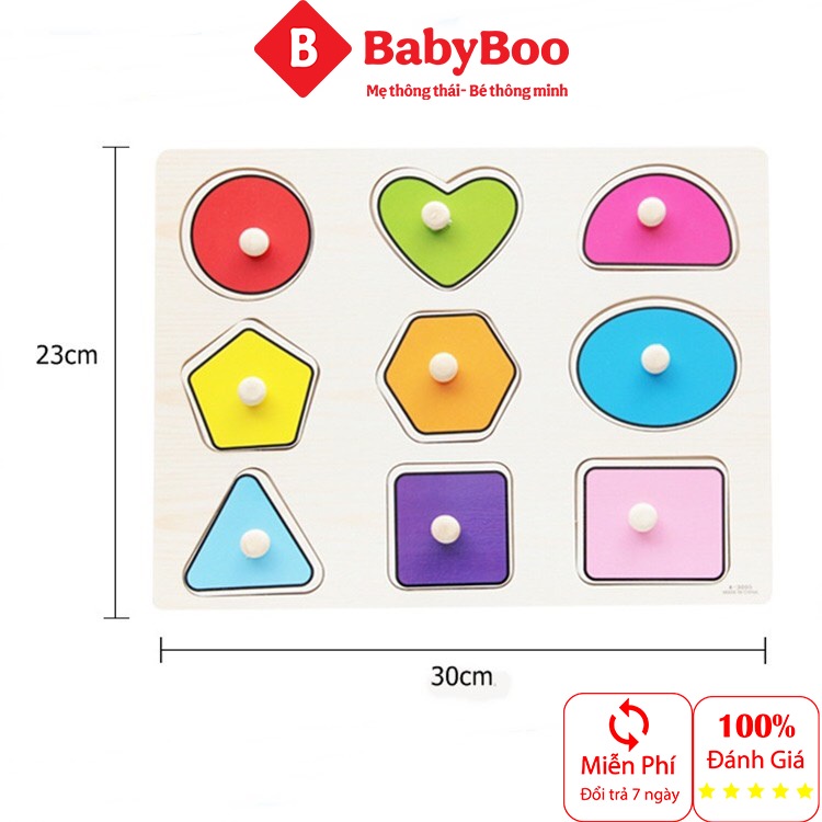 Bảng ghép hình núm gỗ, Bảng gỗ có núm cho bé nhiều chủ đề