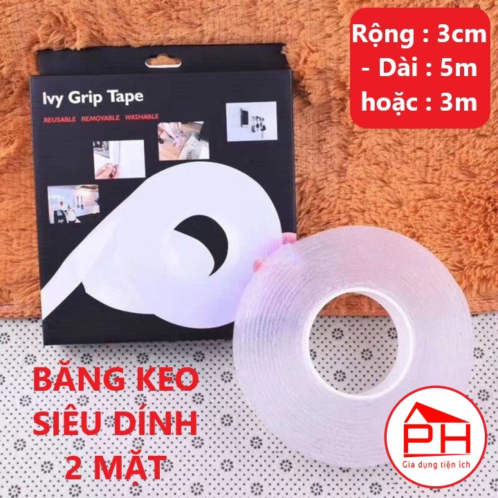 Băng keo siêu dính 2 mặt  cuộn keo dính cường lực dùng đa năng trên mọi bề mặt - Gia dụng Phước Hòa