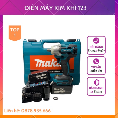 Máy Khoan Pin-Siết Bulong Makita 199V 6Ah động cơ không chổi than, 3 chức năng khoan vit siết mở ốc, lực siết 380NM
