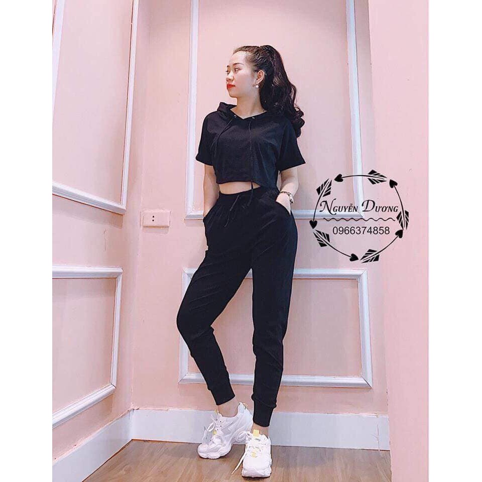 sét bộ thun croptop phối nón kèm ảnh thật hình cuối