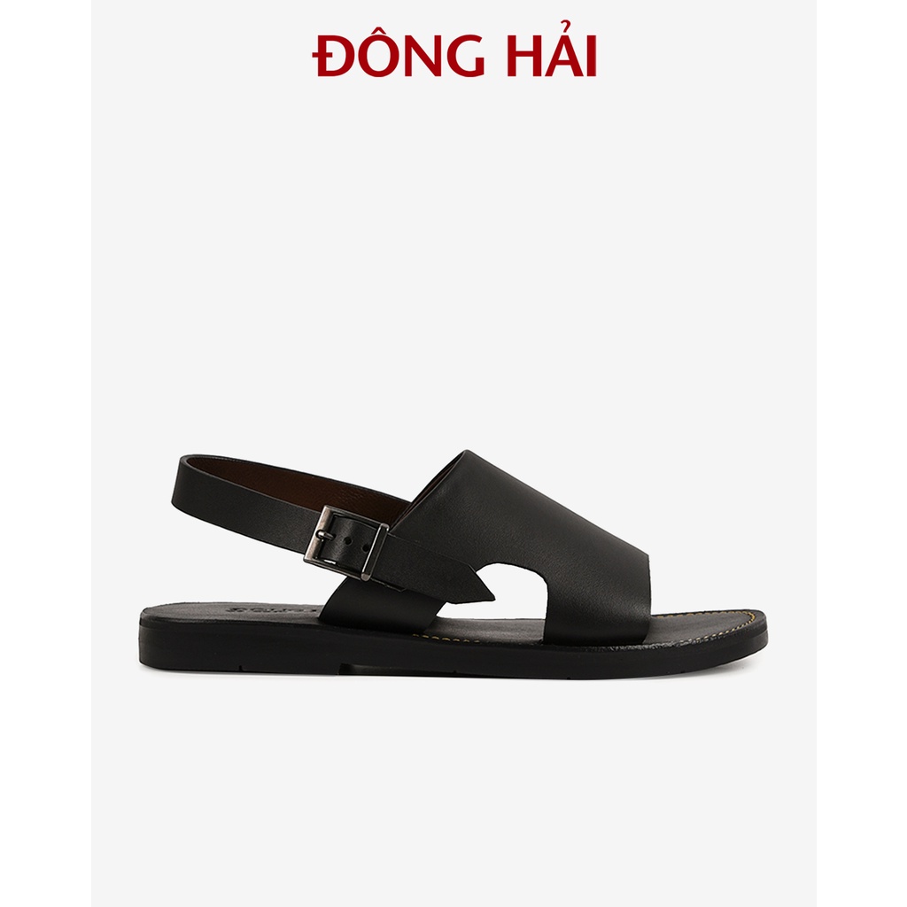 Giày Sandal nam Đông Hải da bò cao cấp bản ngang khóa kim loại dễ điều  chỉnh - S1812