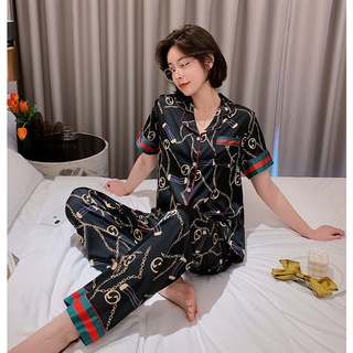 Bộ Lụa Mặc Nhà Pijama Nữ Chất Lụa Cao Cấp Mát Mềm Mịn Elsa Pijama