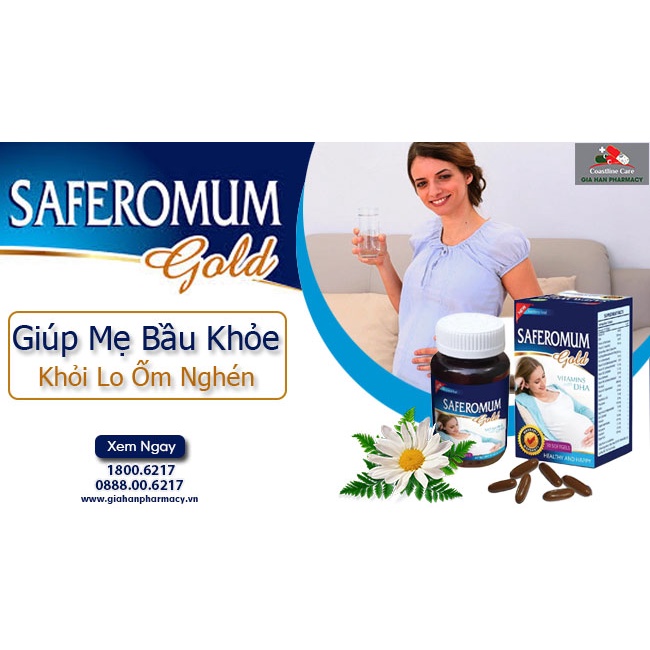 [ Chính Hãng ] Saferomum Gold - Bổ sung Vitamin , DHA cho phụ nữ trước và sau sinh