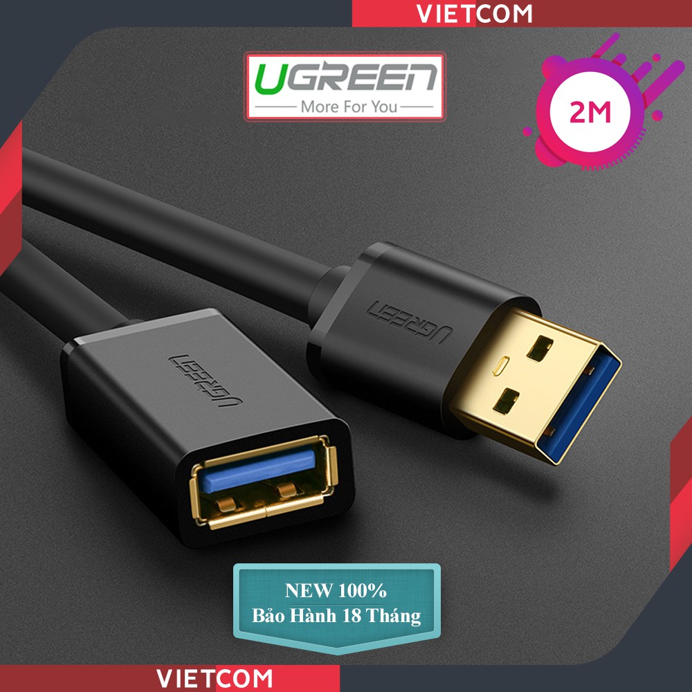 Cáp Nối Dài USB 3.0 Dài 2M Âm Dương Cao Cấp Chính Hãng Ugreen - Mã 10373 - Bảo hành 18 tháng