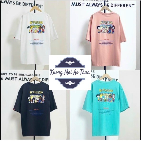 Áo phông form rộng tay lỡ unisex - in hình sticker cute