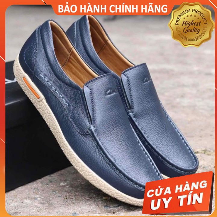 GIÀY LƯỜI DA BÒ CLARKS XANH MẪU MỚI 2021 NHẬP KHẨU FULLBOX