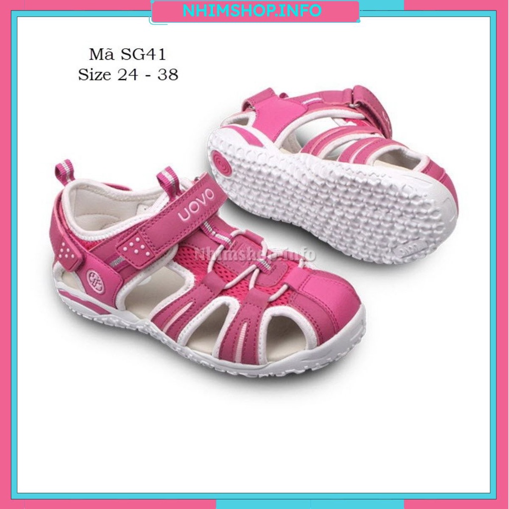 SANDAL RỌ BÉ GÁI UOVO KIỂU DÁNG THỂ THAO VÀ CÁ TÍNH CÓ THỂ SỬ DỤNG LÓT ĐẾ CHỈNH HÌNH FULL SIZE 2 - 12 TUỔI SG41