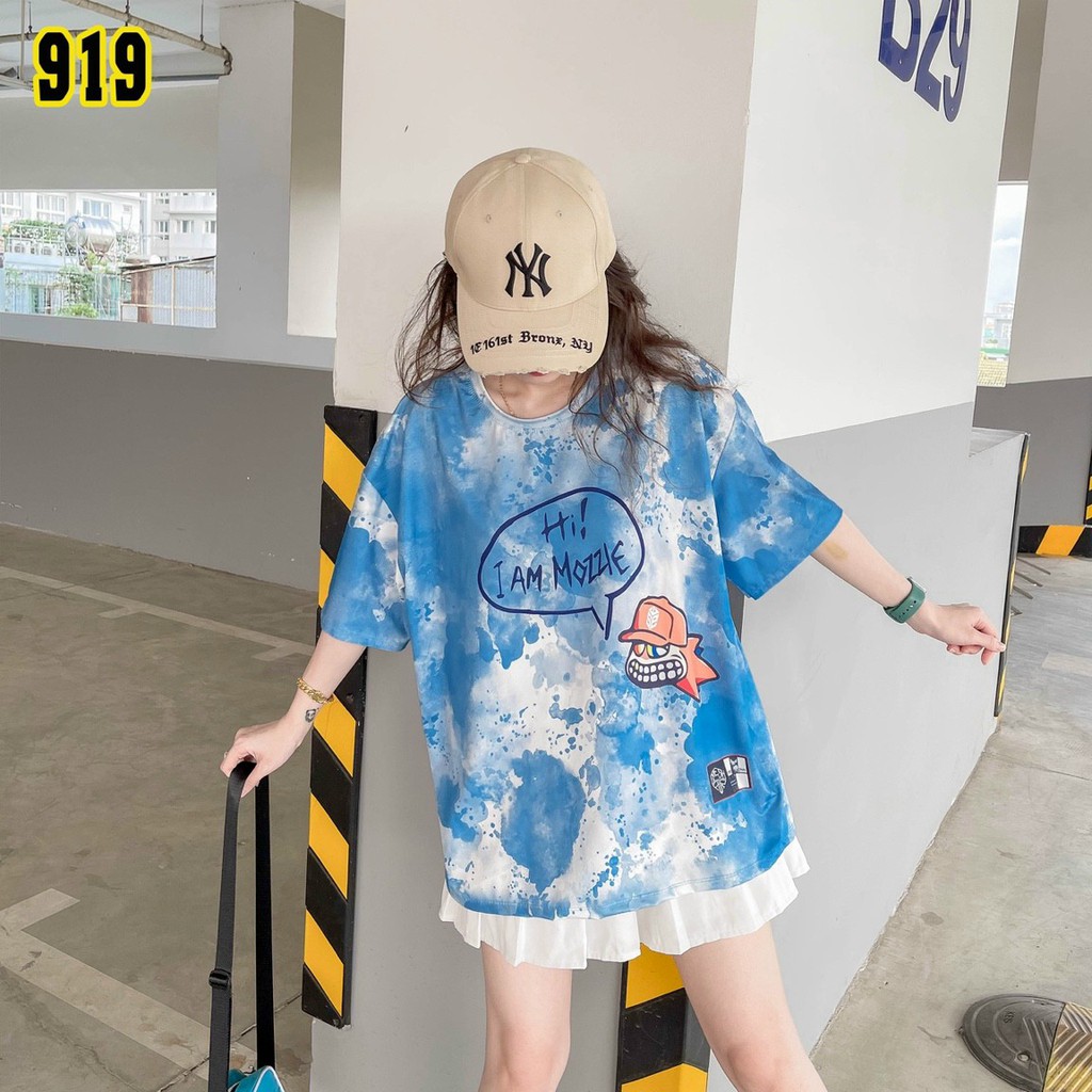 Áo thun tay lỡ nhà Yu phông Unisex nam nữ Premium Cotton oversize form rộng Eat Everything-919