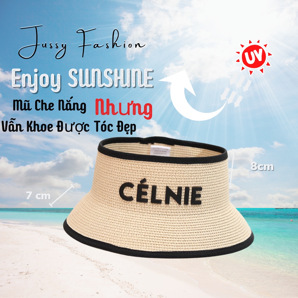 Mũ Cói Rộng Vành Hở Nóc Hot Trend Jussy Fashion Kiểu Nón Cói Lisa Venom Cao Cấp Form Đẹp Tặng Kèm Hộp