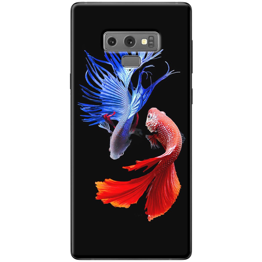 Ốp lưng nhựa dẻo Samsung Galaxy Note 4, Note 5, Note 7, Note 8, Note 9 Cá Betta xanh đỏ
