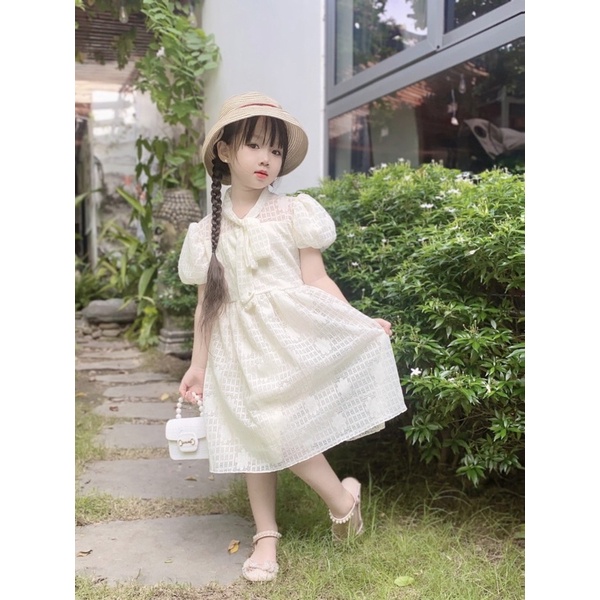 Váy Bé Gái size đại  7-38kg💕𝑭𝑹𝑬𝑬𝑺𝑯𝑰𝑷 💕 NHƯ Ý HOUSE'S- Đầm Công Chúa, váy trẻ em, hàng thiết kế - váy ren chun màu kem