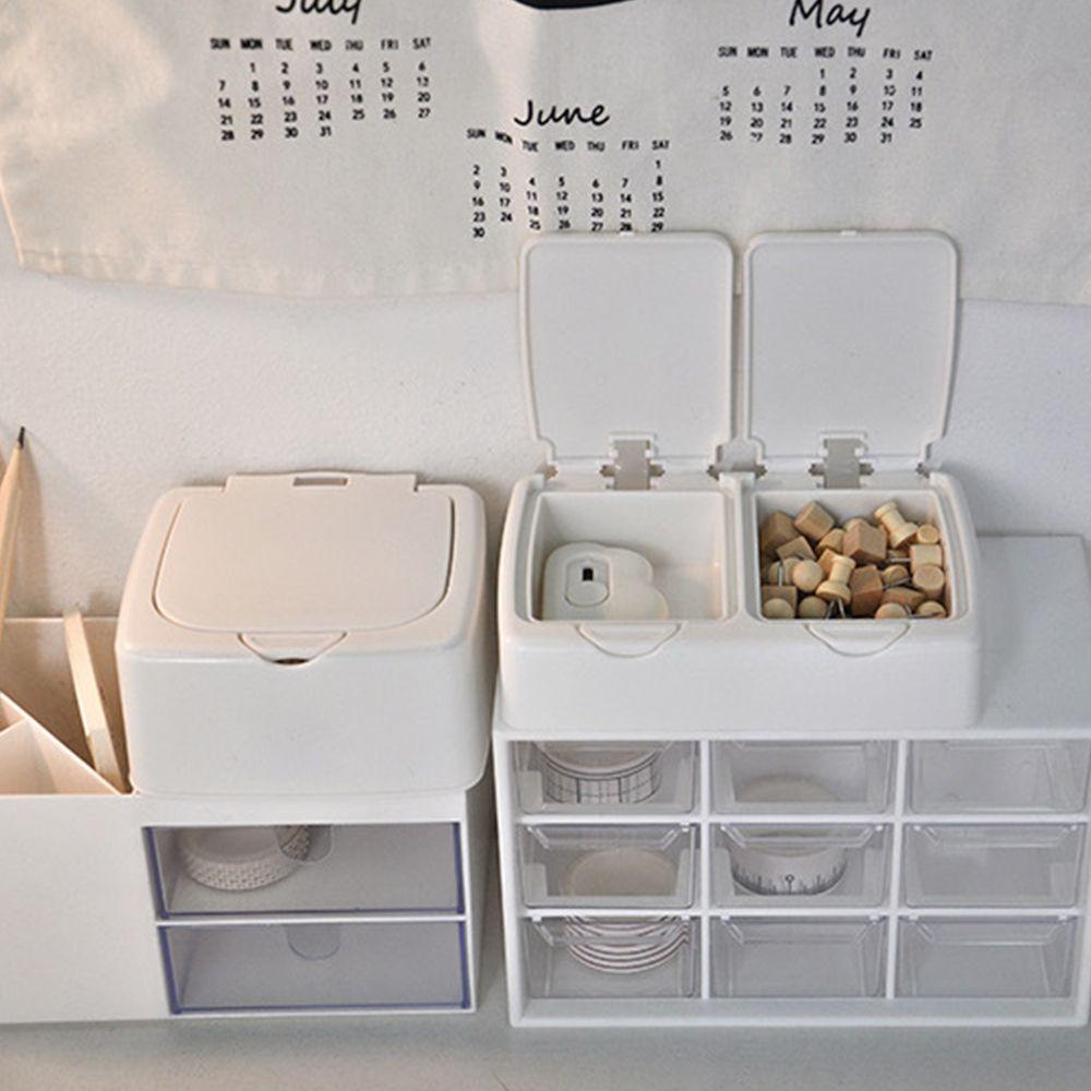 Hộp Đựng Đồ Để Bàn 3 Ngăn Họa Tiết Dễ Thương DIY