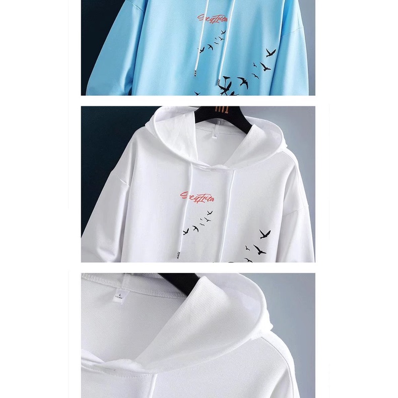 Áo Hoodie Tay Dài In Hình Chim Thời Trang Cho Nam