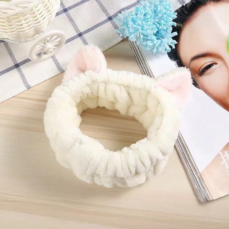 Băng đô rửa mặt hình tai thỏ dễ thương phong cách Hàn Quốc cho nữ