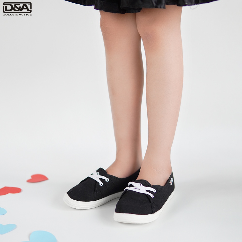 Giày slipon bé gái D&amp;A EPG1928 đen