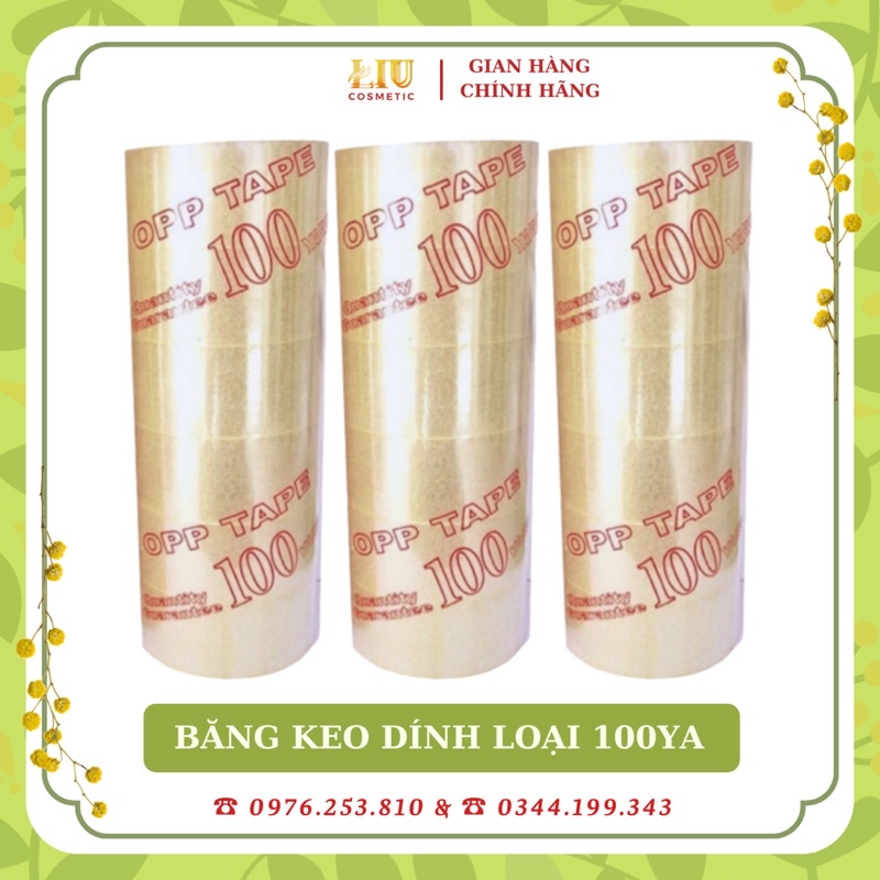 BĂNG KEO DÁN NIÊM PHONG 100YA - BĂNG KEO TRONG / ĐỤC 5cm