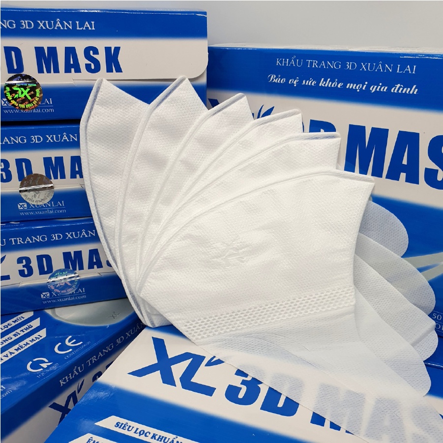 Hộp 50 Chiếc Khẩu Trang 3D MASK Chống Bụi PM 2.5 Kháng Khuẩn XL | BigBuy360 - bigbuy360.vn