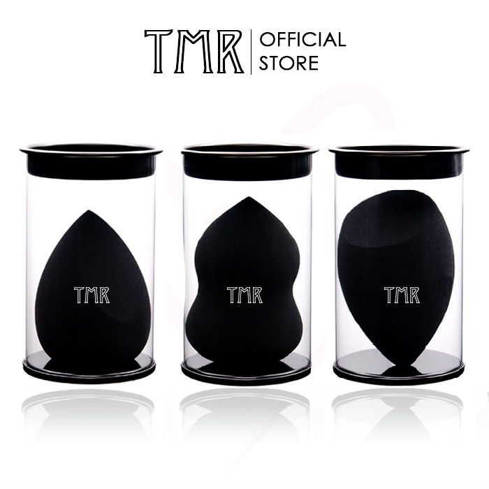 Bông Mút Tán Nền Đa Năng TMR Makeup, Premium Black 3 Loại Giọt Nước, Hồ Lô, Oval Vát, Màu Đen Cao Cấp