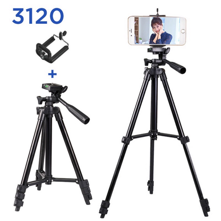 Gậy 3 chân chụp hình máy ảnh, điện thoại Tripod Floveme - 3120, góc quay xoay được 360 độ, quay livestream, chụp hình