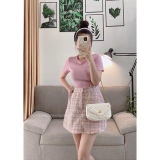 SET ÁO THUN LEN + CHÂN VÁY BỐ