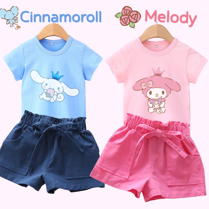 Set đồ 100% cotton họa tiết hoạt hình melody thời trang Hàn Quốc đáng yêu dành cho bé gái