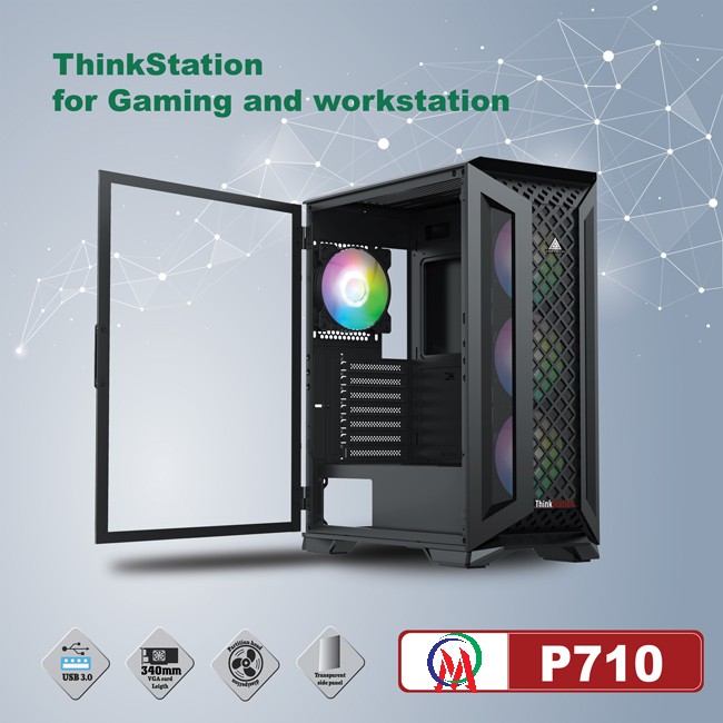 Vỏ Case Máy tính VSP P700 / P710 ThinkStation Chuẩn Full ATX (Mặt Lưới) Siêu làm mát cho PC GAMING