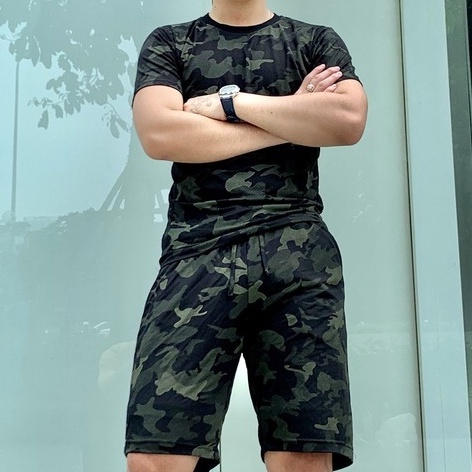 Bộ Thể Thao Nam Cổ Tròn Cotton Thoáng Mát Thấm Hút Mồ Hôi Co Giãn Tốt Thoải Mái Vận Động