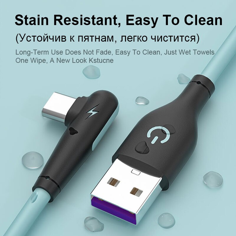Cáp SạC Nhanh USB C 5A 5A BằNg Silicon MềM Cho ĐiệN ThoạI