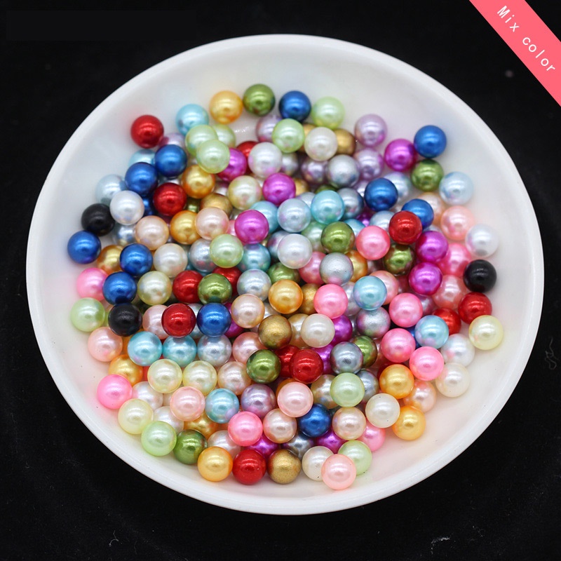 Hạt ngọc trai giả 100gr loại 6mm,8mm,10mm vật liệu làm hoa trang trí