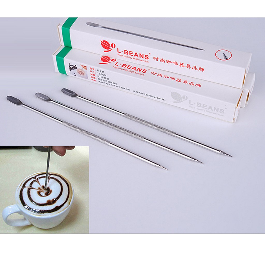 Set 2 Cây Khuấy Tạo Bọt Cà Phê Latte Bằng Thép Không Gỉ