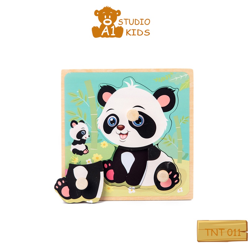 Tranh ghép hình cho bé bằng gỗ trí tuệ 3D nhiều mẫu động vật - Đồ chơi cho bé