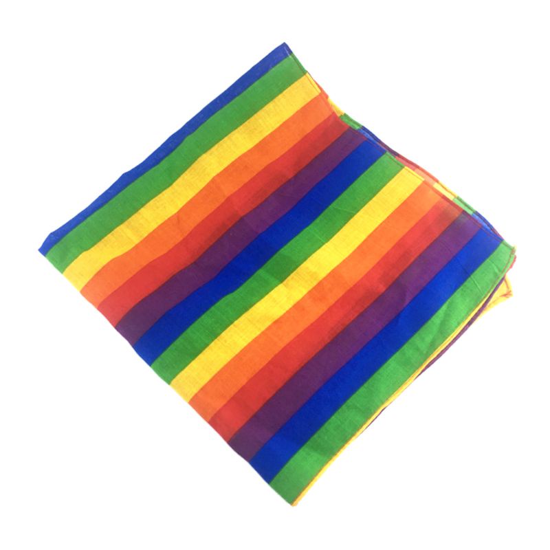 Cà Vạt Bandana Kẻ Sọc Cầu Vồng Cổ Vuông Phong Cách Hip Hop Unisex