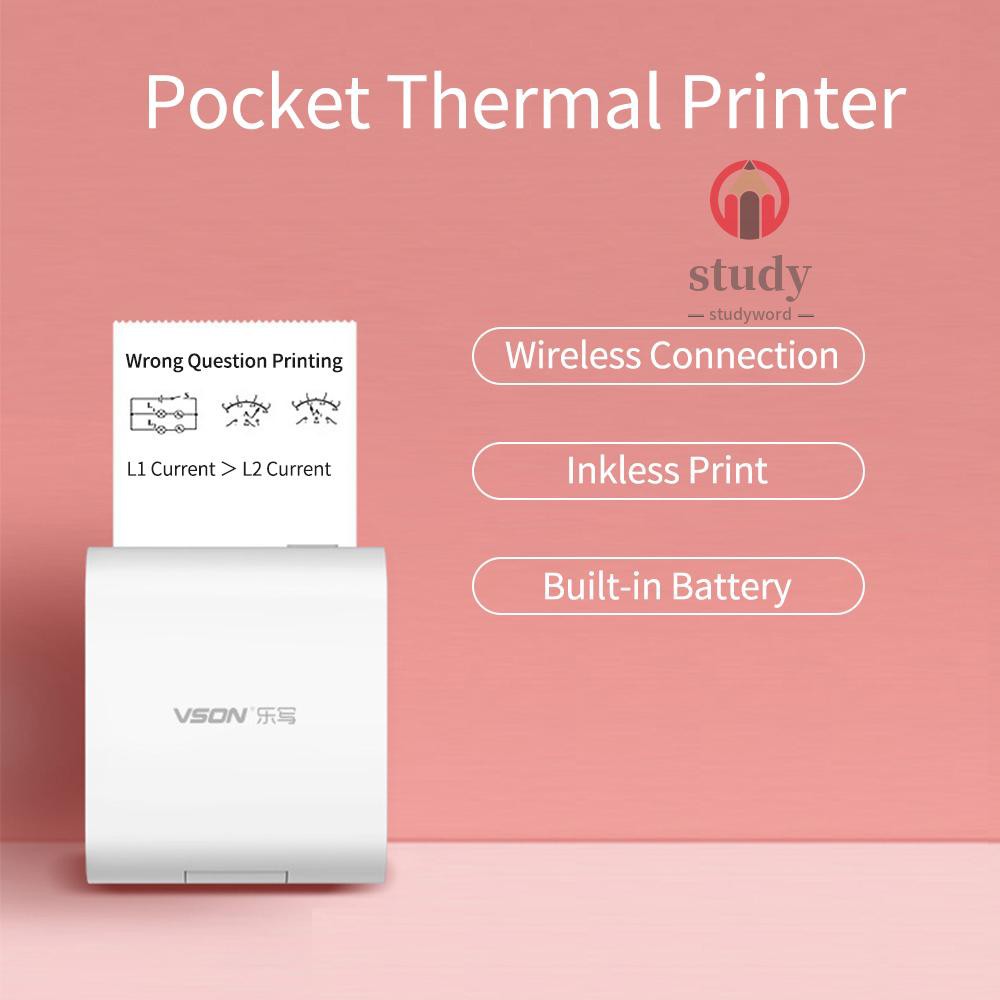 SẴN [Tặng 2 Cuộn Giấy in] Máy In Nhiệt VSON Mini đa năng cực nét ứng dụng công nghệ mới cho Ios/Android | BigBuy360 - bigbuy360.vn