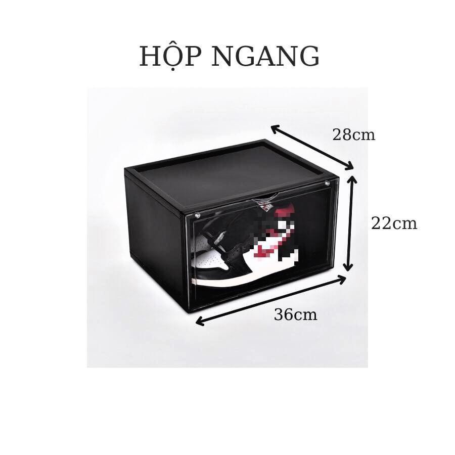 Combo 5 Hộp Đựng Giày Ngang Trong Suốt Hộp Giày Nhựa Cứng Cao Cấp BISHOP