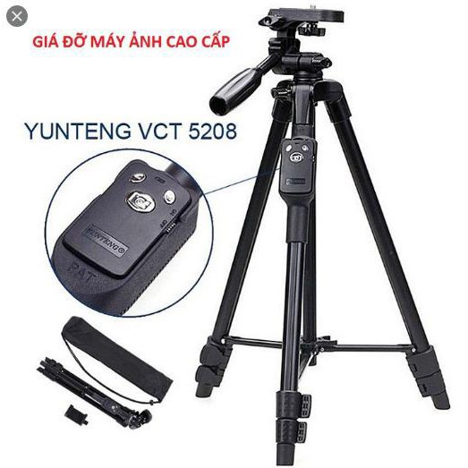 Chân Máy Ảnh Camera, Giá Đỡ Điện Thoại Chuyên Nghiệp Yunteng VCT 5208 Livestream