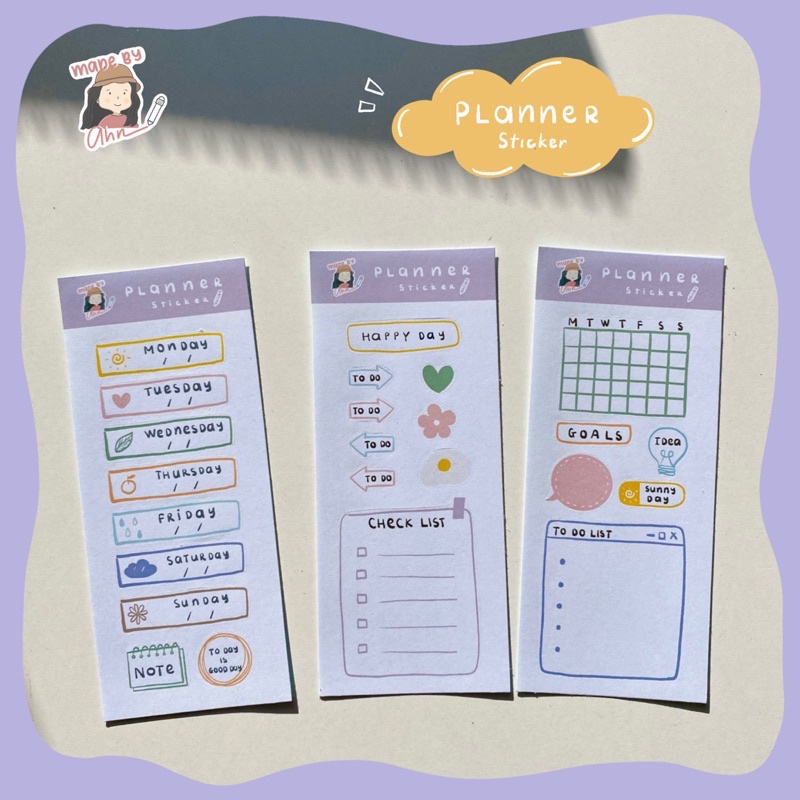 Set Sticker PLANNER lên kế hoạch cho sổ tay, Bullet Journal - MADE BY AHN thiết kế